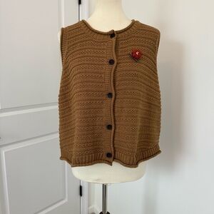 Cozy‎ Brown Knit Women's Cardigan Vest